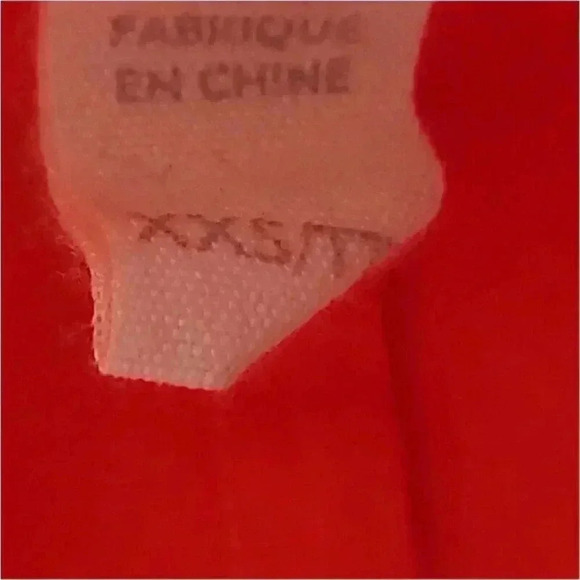 Eileen Fisher Organic Cotton Tunic Shirt Red Womens XXS Short Sleeve Half Button - Picture 4 of 4